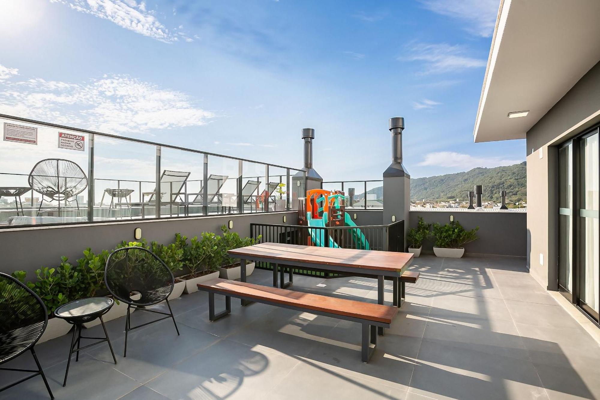 Wi-Fi 1000Mb | Piscina No Rooftop #Cha07 Apartment Florianopolis Bagian luar foto