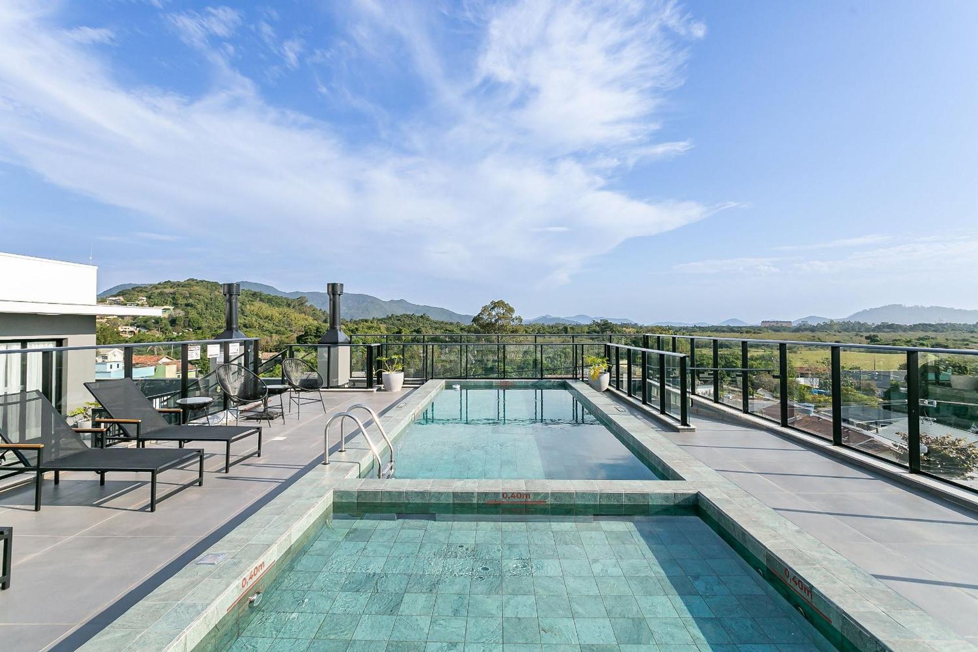 Wi-Fi 1000Mb | Piscina No Rooftop #Cha07 Apartment Florianopolis Bagian luar foto